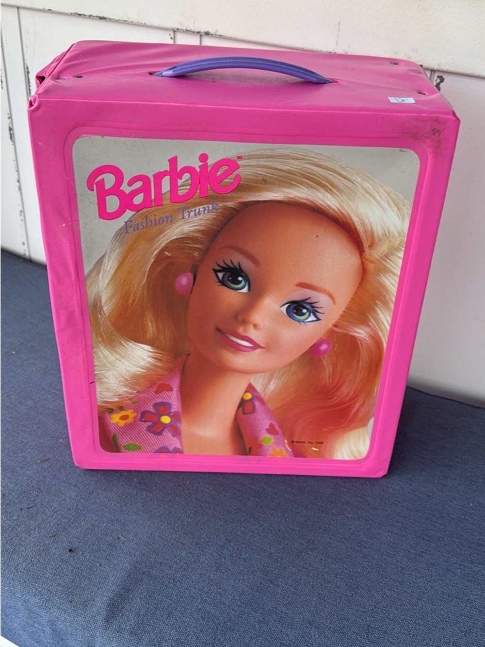 Barbie Pink Trunk with Purple Handle and Doll Graphic - Barbie carrying case